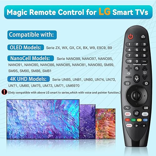 Miniatura 2 de Reemplazo LG TV remoto mágico AKB75855501 con función de voz y puntero, LG Smart TV Remotes AN-MR20GA MR19BA MR18BA MR650A OLED UHD QNED NanoCell