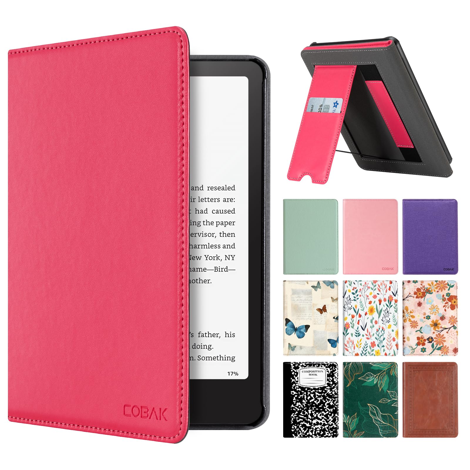 CoBak Stand Case for 7" Kindle Paperwhite 12th Gen 2024 and Kindle Colorsoft with Hand Strap - Compatible with iPhone MagSafe, for Samsung/Belkin/