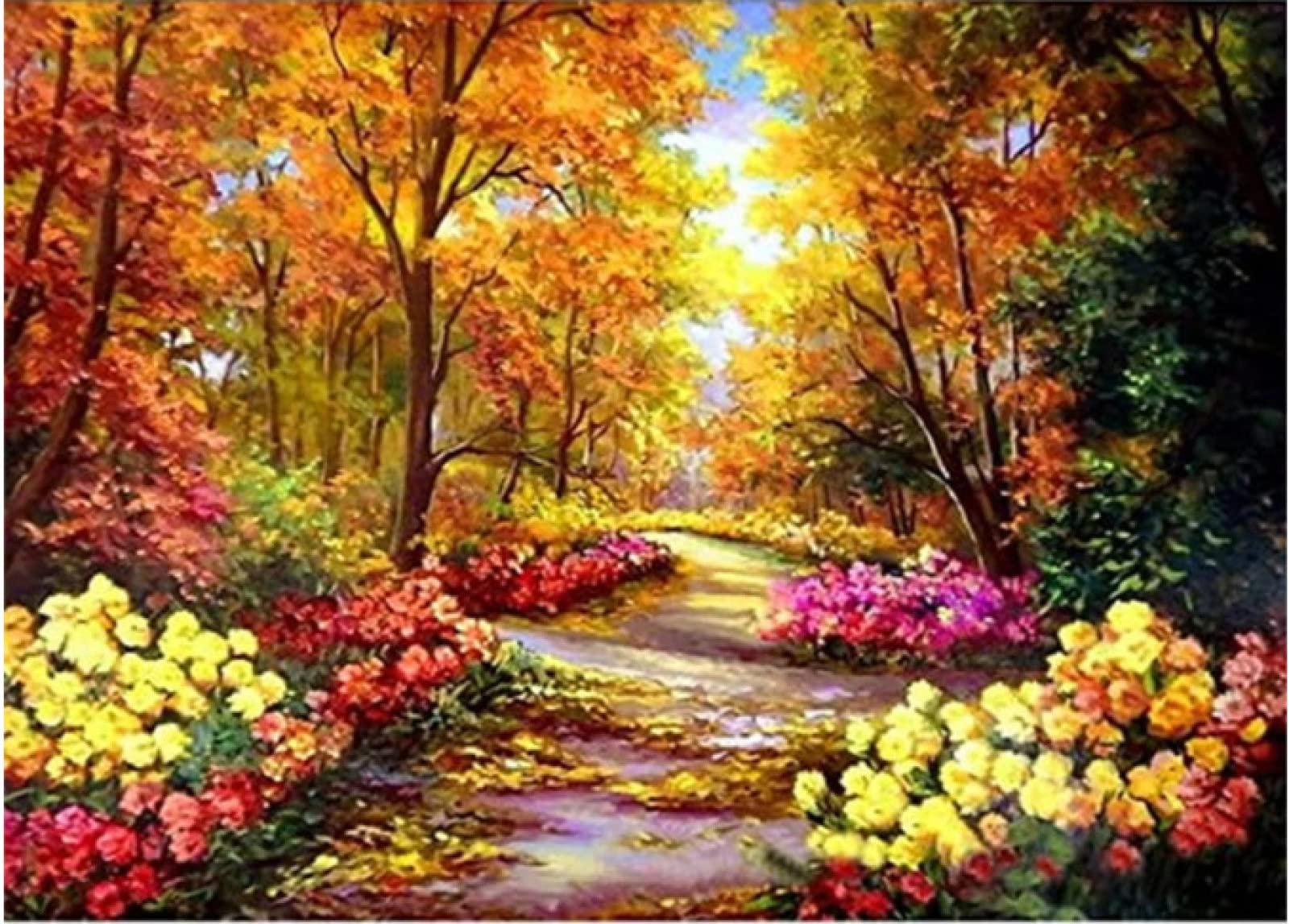Point de croix kit complet broderie canevas imprimé paysage forêt 40x50 - 8