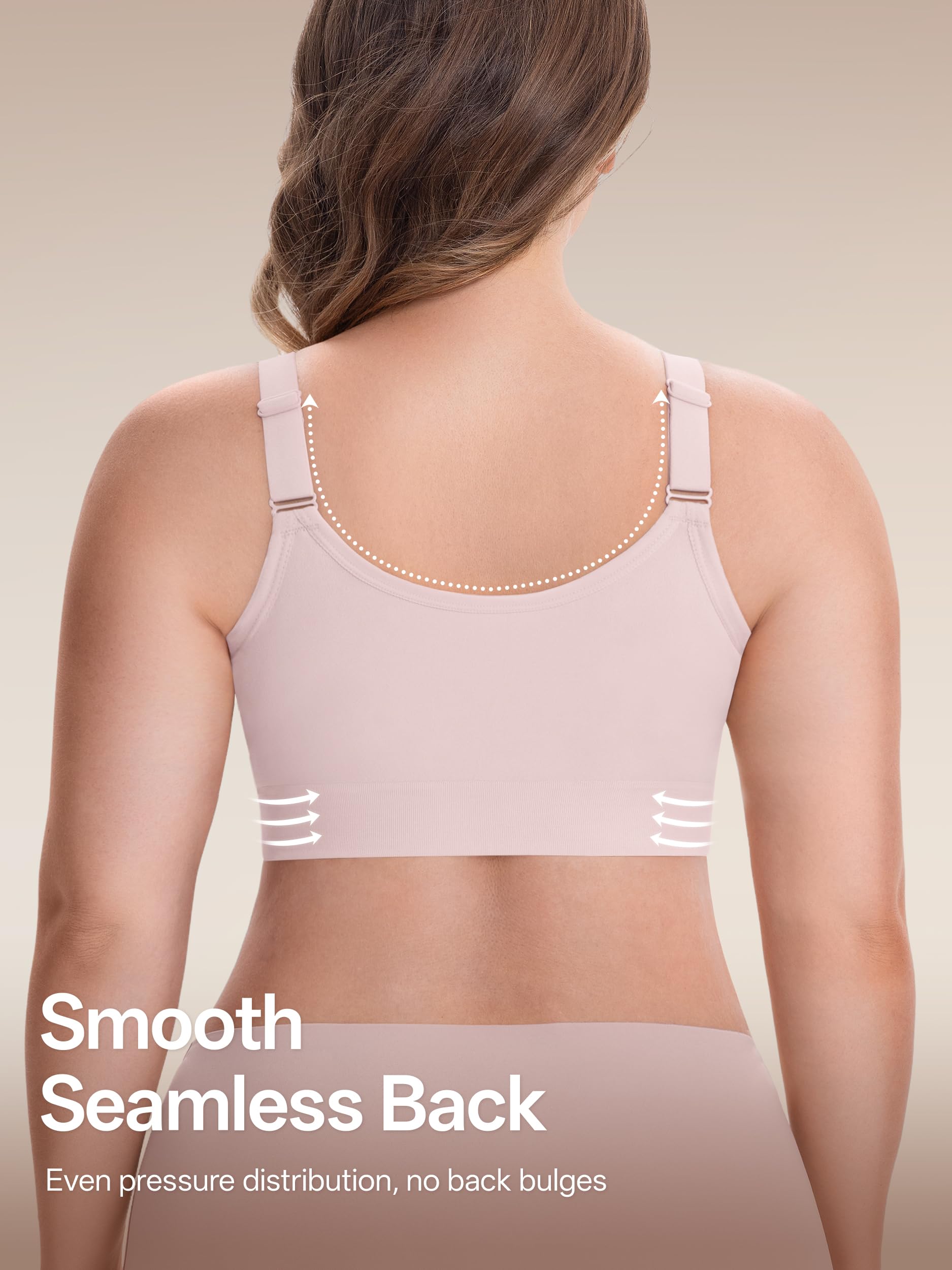 Angelhood Nahtlose BHs mit Frontverschluss nach Operationen, Sportbralettes