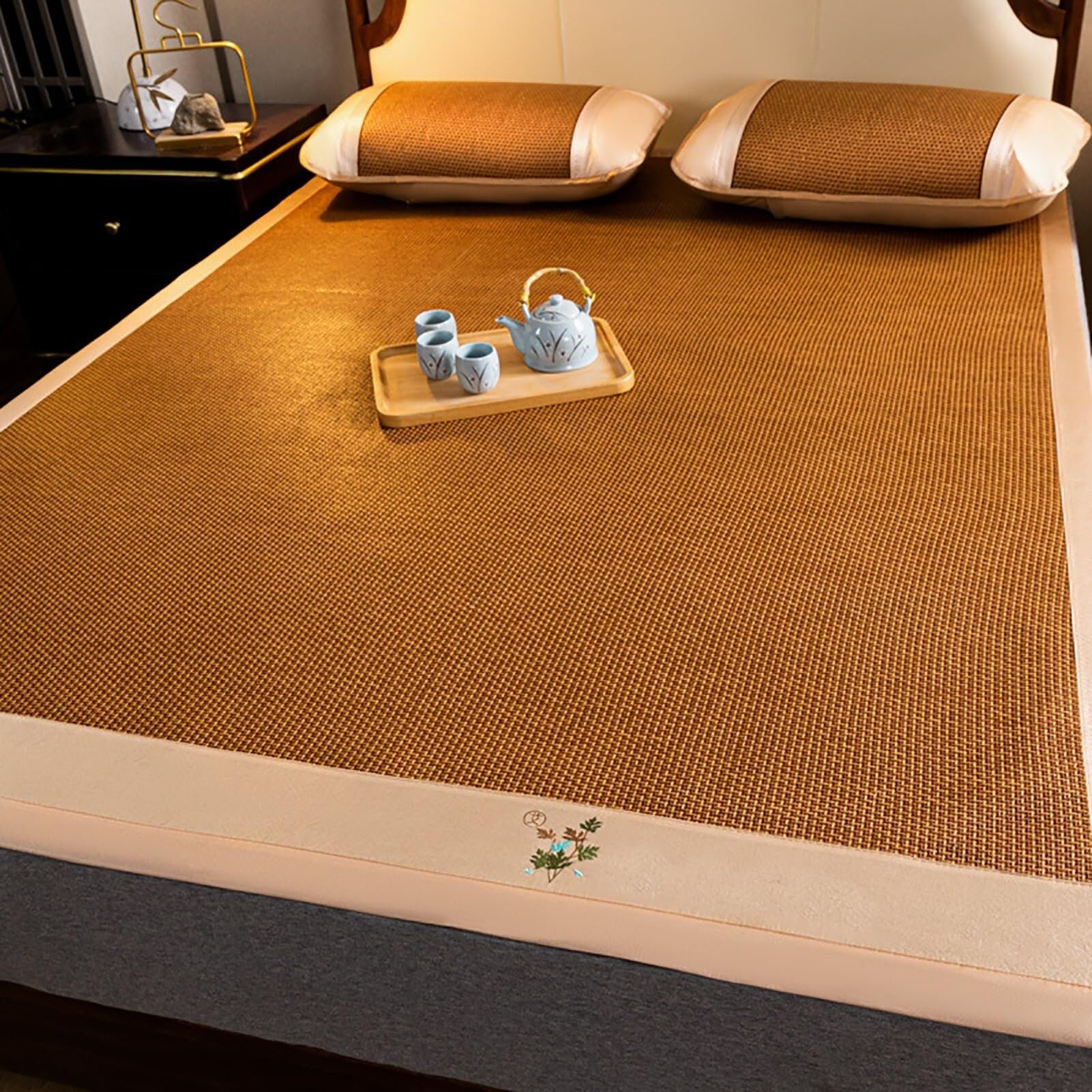Set lenzuola con angoli in rattan | Raffreddamento estivo Traspirante, pieghevole, multi-dimensione, comfort for tutte le stagioni(Y,180*200cm)