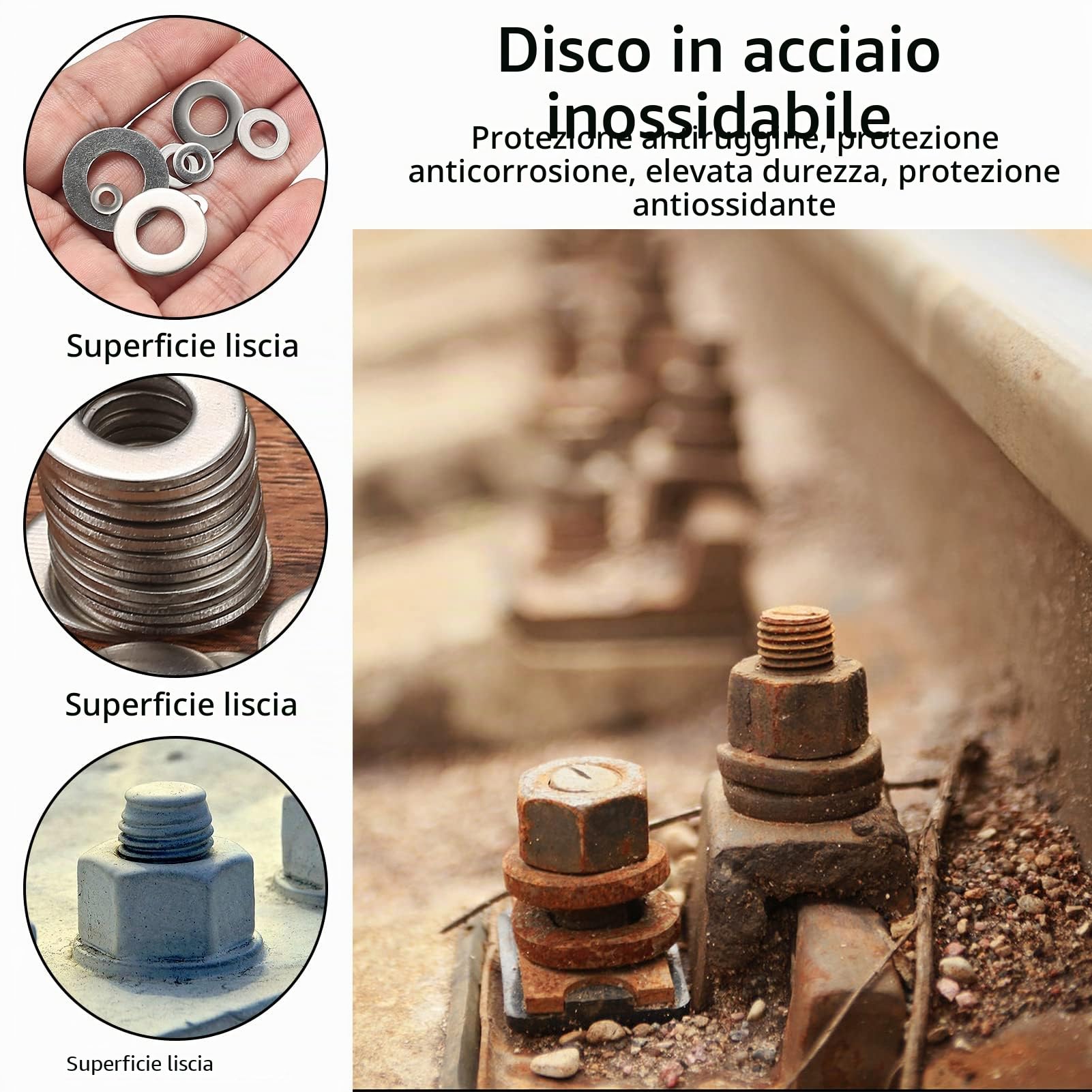 wugongshan 684 Pz Rondelle Piatte Set, Rondelle di Sicurezza in Acciaio Inox, Rondelle Alzaporta Rotonde per Riparazioni, Fabbrica, Impianti Idraulici - M2 M2.5 M3 M4 M5 M6 M8 M10 M12, 9 Dimensioni