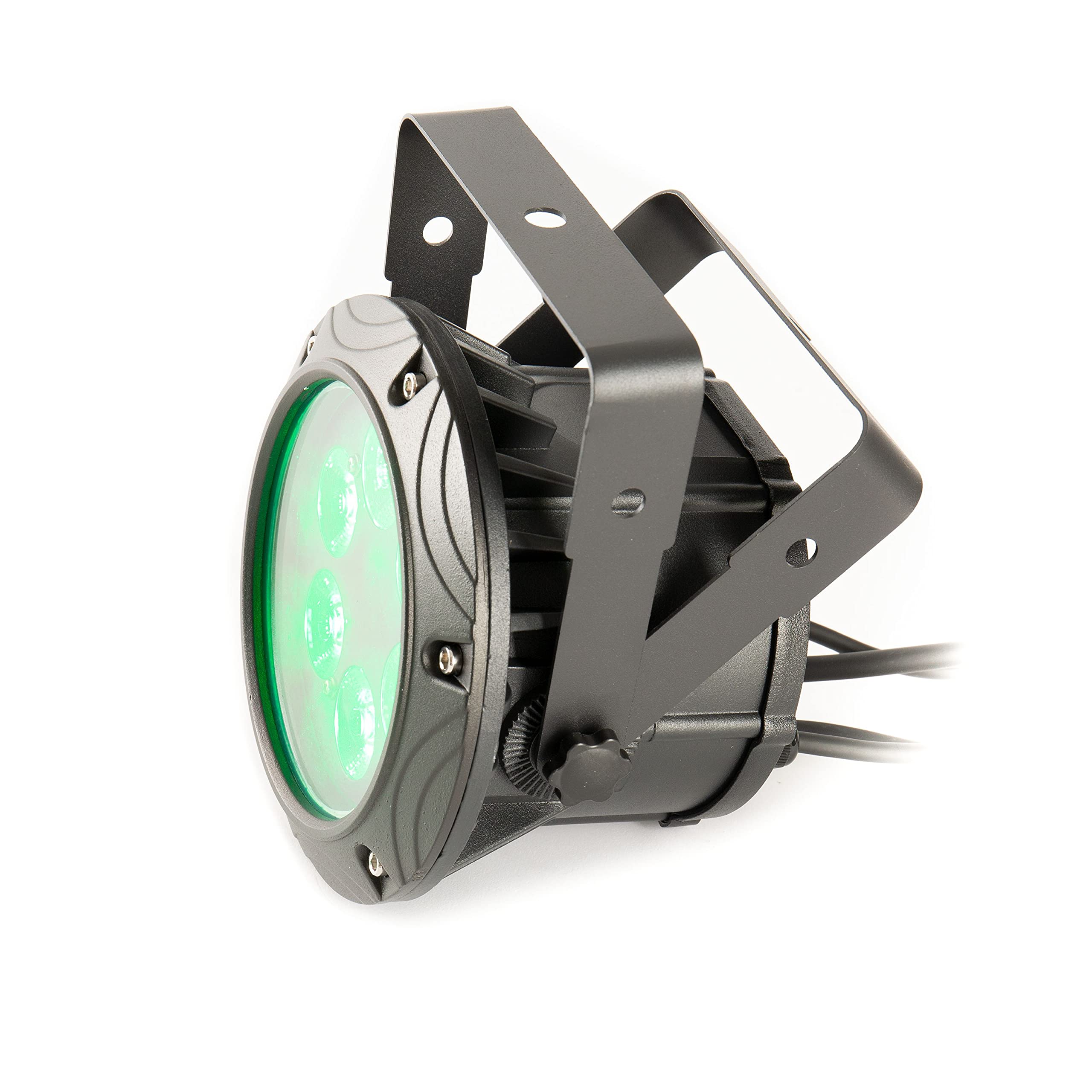 Nano Spot ARC Outdoor LED PAR Scheinwerfer - 6x 8W RGBW, IP65, DMX Steuerbar, 48W Leistung, 30° Abstrahlwinkel, Schwarz, Inklusive DMX IN und Power IN Adapter