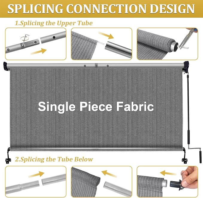 Cortina enrollable exterior Shade&Beyond 108x96 in gris miniatura 4