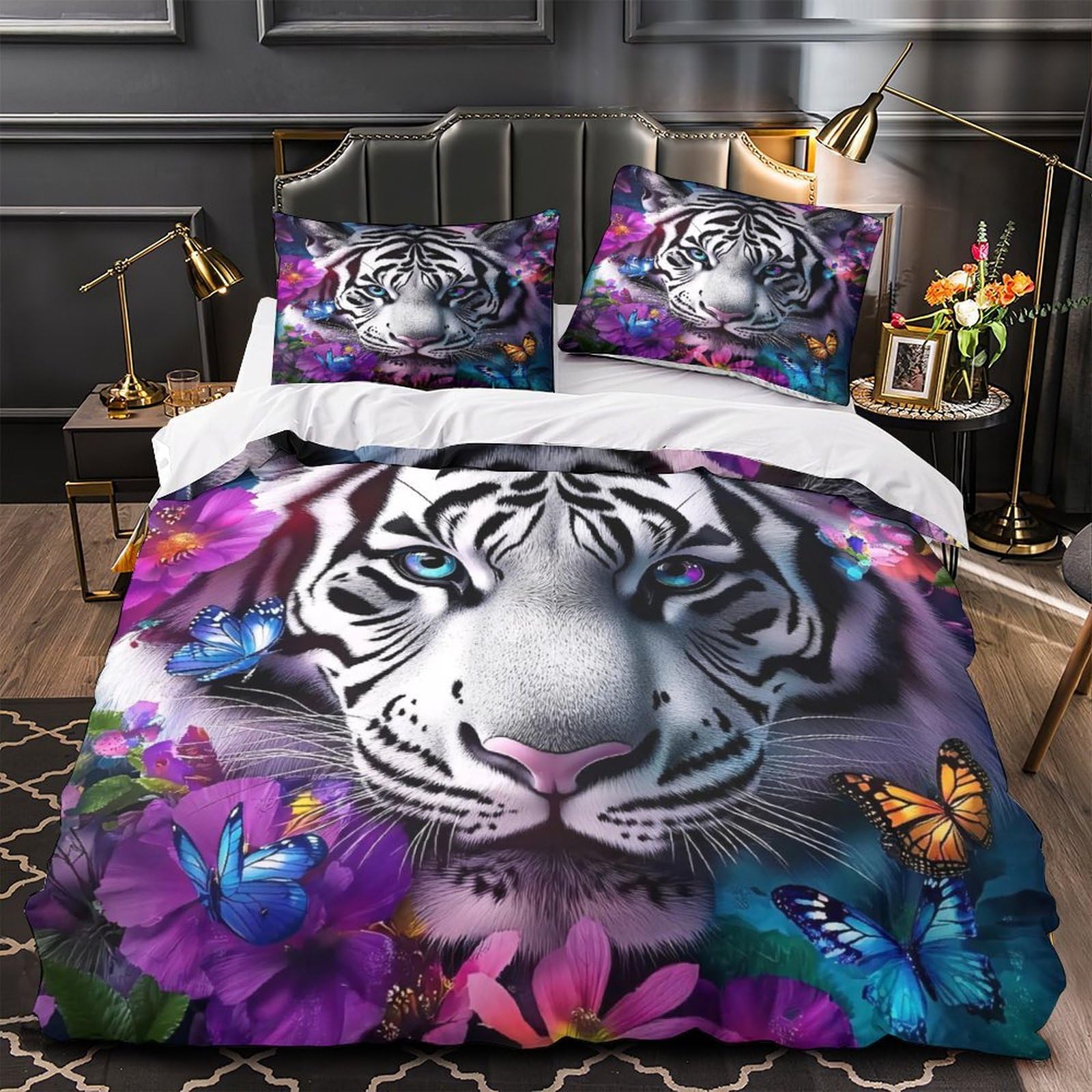 Housse de couette hibou blanc hypoallergique pour stopper les allergies nocturnes en couple