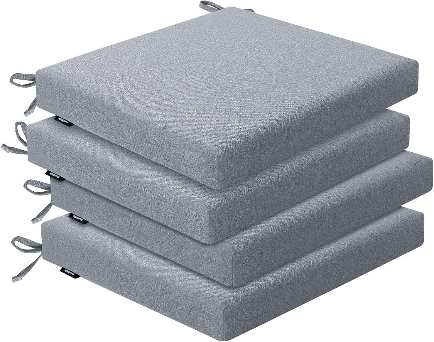 Outdoor Chair Cushions 18.5 x 16 x 2.5 Inch Set of 2, Water-Resistant & Fadeness Durable Patio Furniture Cushion for Garden Sofa Couch Chairs, Portable Comfort with Attach Ties, Dark Grey