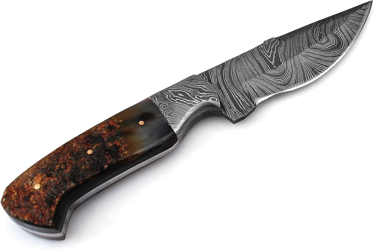 Knives for less DHR-1028 Custom Hand Made Damascus Hunting Knife With Ram Horn Scale : Sports & Outdoors