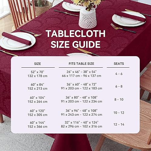 Miniatura 6 de Romanstile Mantel rectangular de jacquard de otoño, impermeable, elegante, patrón de damasco de Viena, lavable, de poliéster, decorativo, para