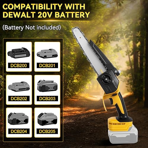 Miniatura 9 de Mini motosierra inalámbrica 2 en 1 de 8 pulgadas compatible con Dewalt 20V, motosierra sin escobillas con poste de extensión de 2 M, extensible