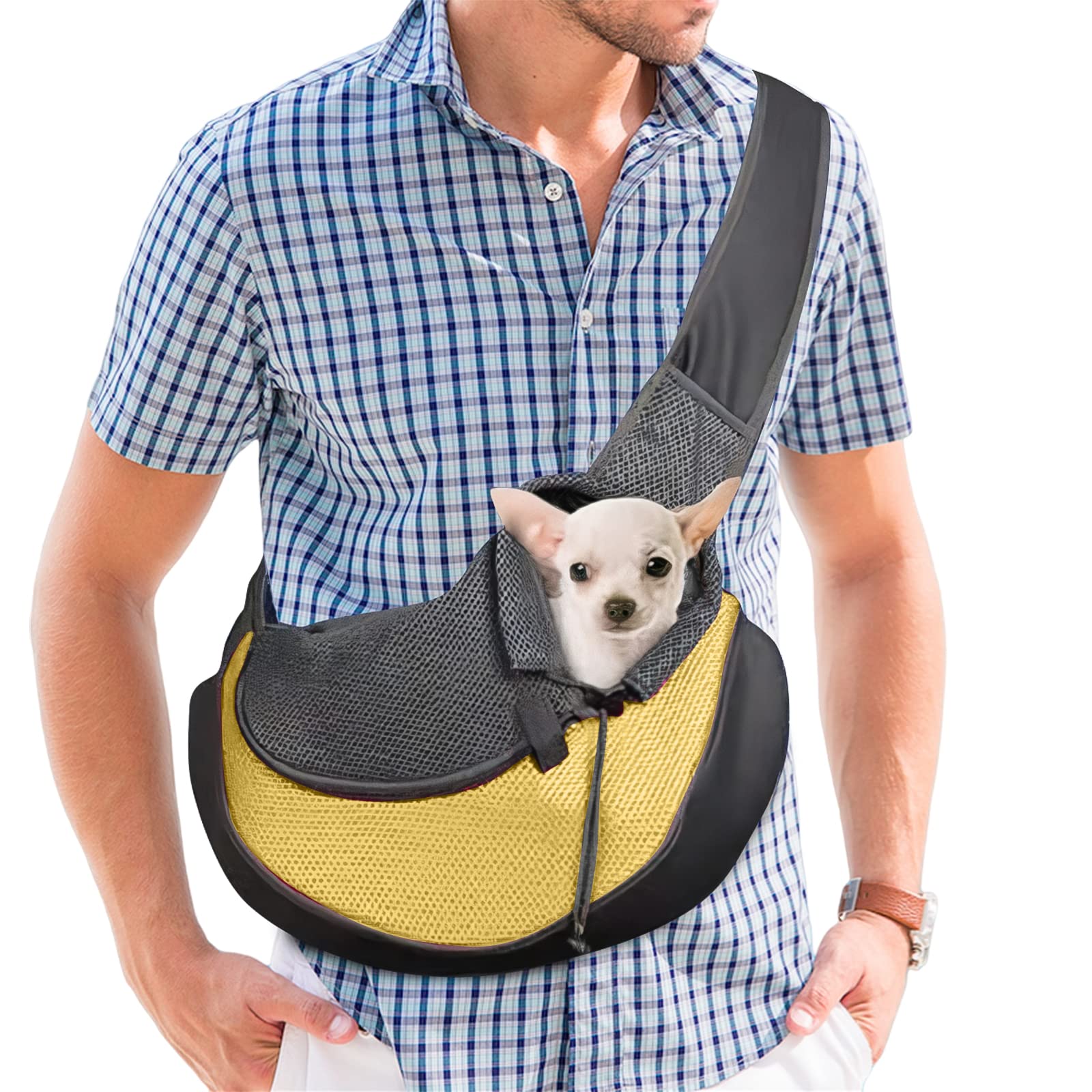 PETCUTE Dog Sling Carrier Pet Sling bags Dog shoulder bag Mesh Pet Carrier Bag Small Dog Travel Bag