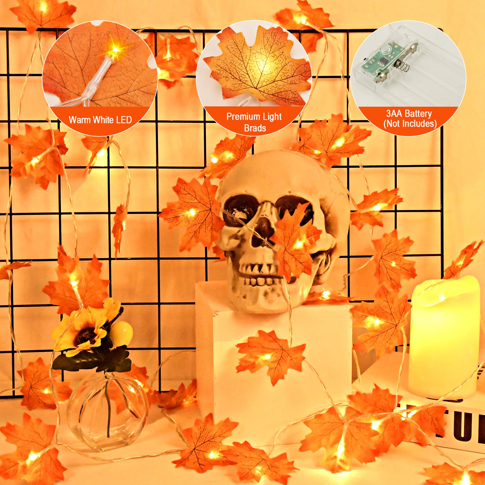 Guirlande lumineuse feuilles d'érable