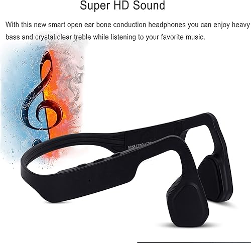 Miniatura 3 de QT S Auriculares de conducción ósea Bluetooth con micrófono Titanio Ligero Oído Abierto Inalámbrico Estéreo Música IP65 Resistente al Agua y al