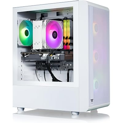 Thermaltake LCGS Quartz i1460 Gaming Desktop (Intel Core™ i5-14400F, ToughRam DDR4 3600Mhz 16GB RGB Memory, NVIDIA GeForce® RTX 5060, 1TB NVMe M.2, WiFi, Windows 11) S2QT-B760-560-LCS