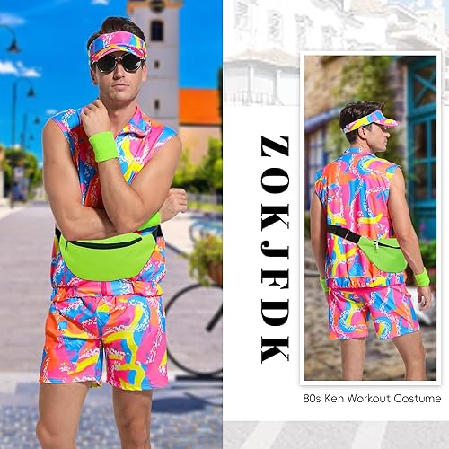 Miniatura 4 de Disfraz de entrenamiento de los años 80 para hombre, disfraz de cosplay de Halloween para parejas, conjunto de disfraz de entrenamiento de los años