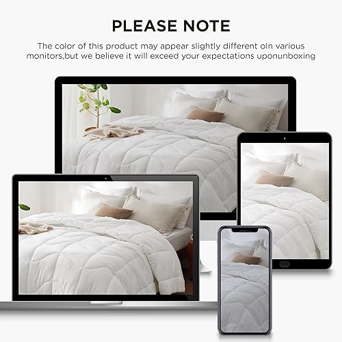 Miniatura 8 de Bedsure Edredón Queen Edredón tamaño Queen para todas las estaciones, relleno alternativo de plumón ultrasuave y prelavado con 4 pestañas, lavable