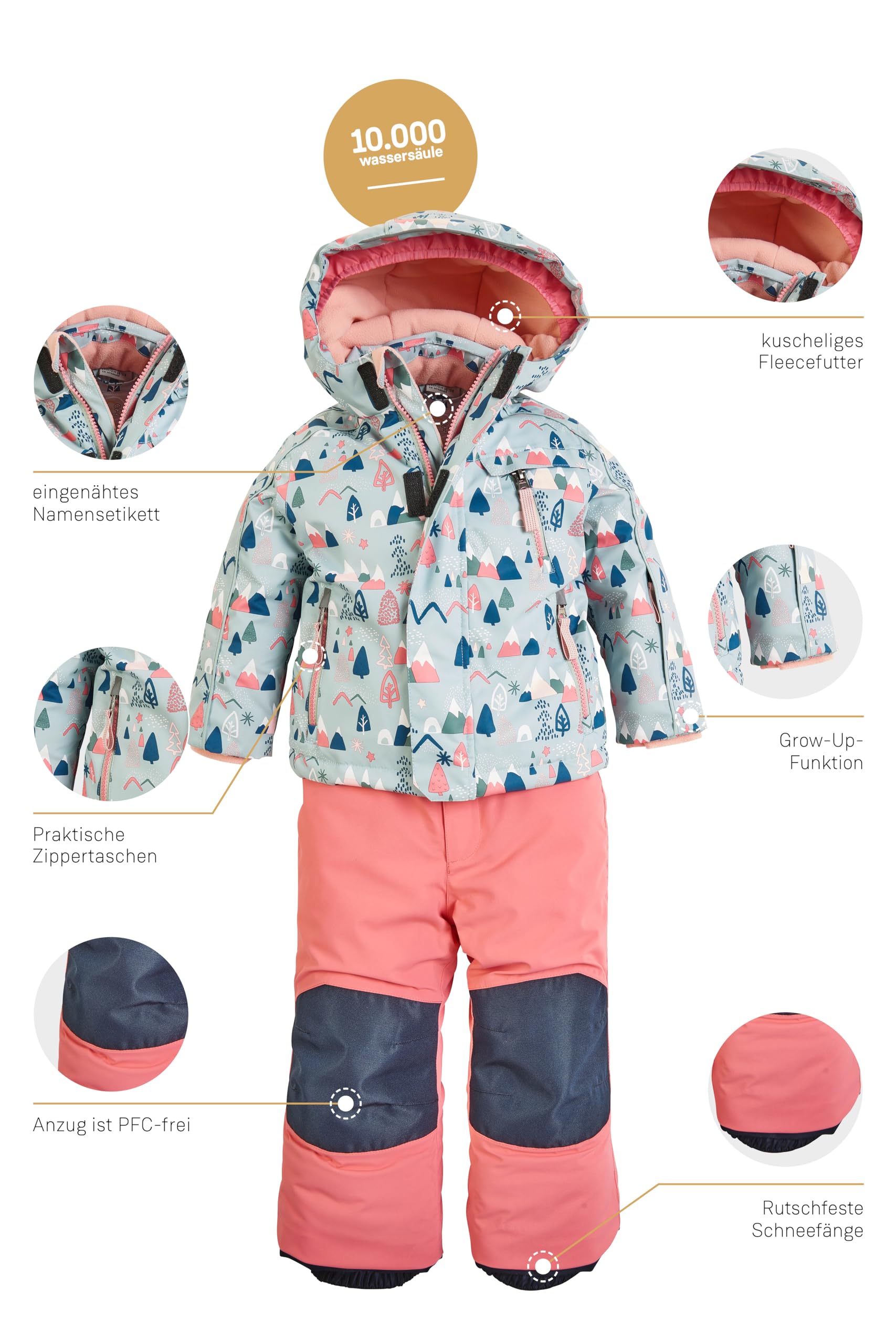 first instinct by killtec Fisw 34 Mns Jckt And Pnts Mono de esquí/traje de nieve 3 en 1 con pantalón desmontable y capucha, impermeable Unisex niños (Pack de 1)