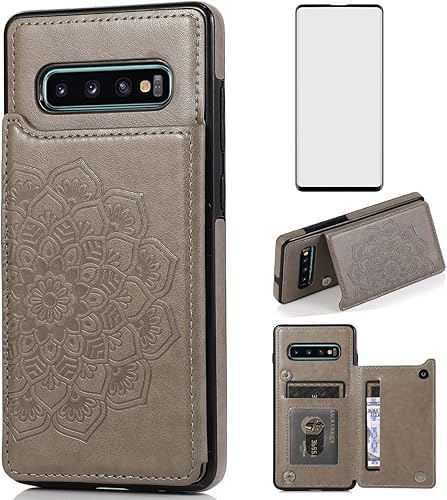 Miniatura 10 de Asuwish Funda compatible con Samsung Galaxy S10 Plus y protector de pantalla de vidrio templado, ranura para tarjetero, soporte para teléfono Glaxay
