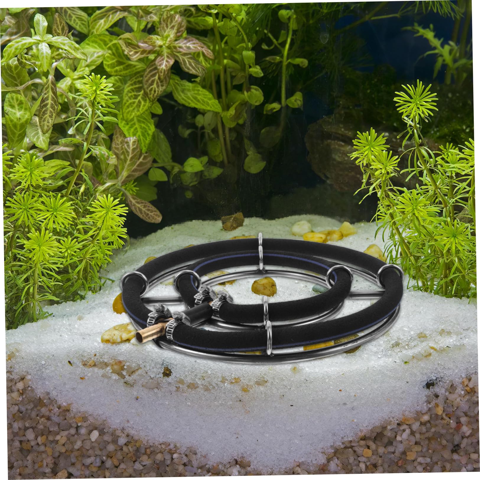 Veemoon Diffuseur d'air Rond Anneau à Bulles en Acier Inoxydable Installation Facile, Usage sous-Marin Longue Durée pour Aération pour Aquarium et Bassin