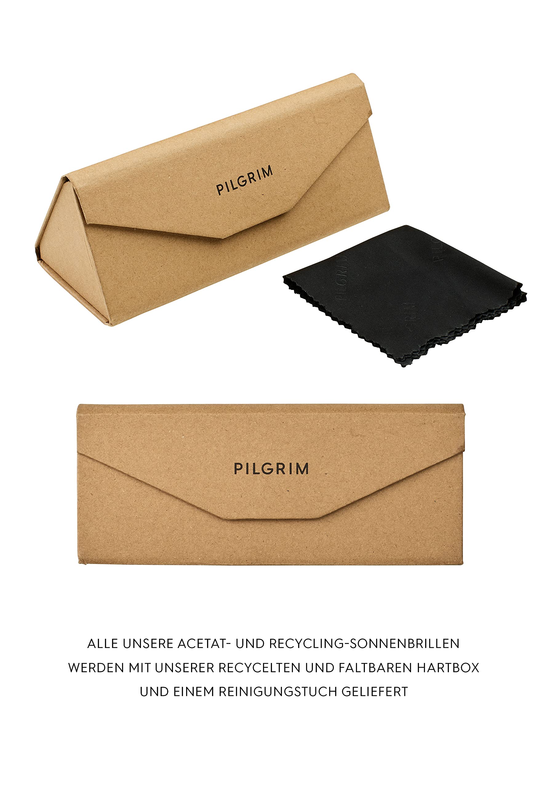 PILGRIM, MARLENE recycelte Cat-Eye-Sonnenbrille, Polarisierte Damen Sonnenbrille mit UV400 Schutz