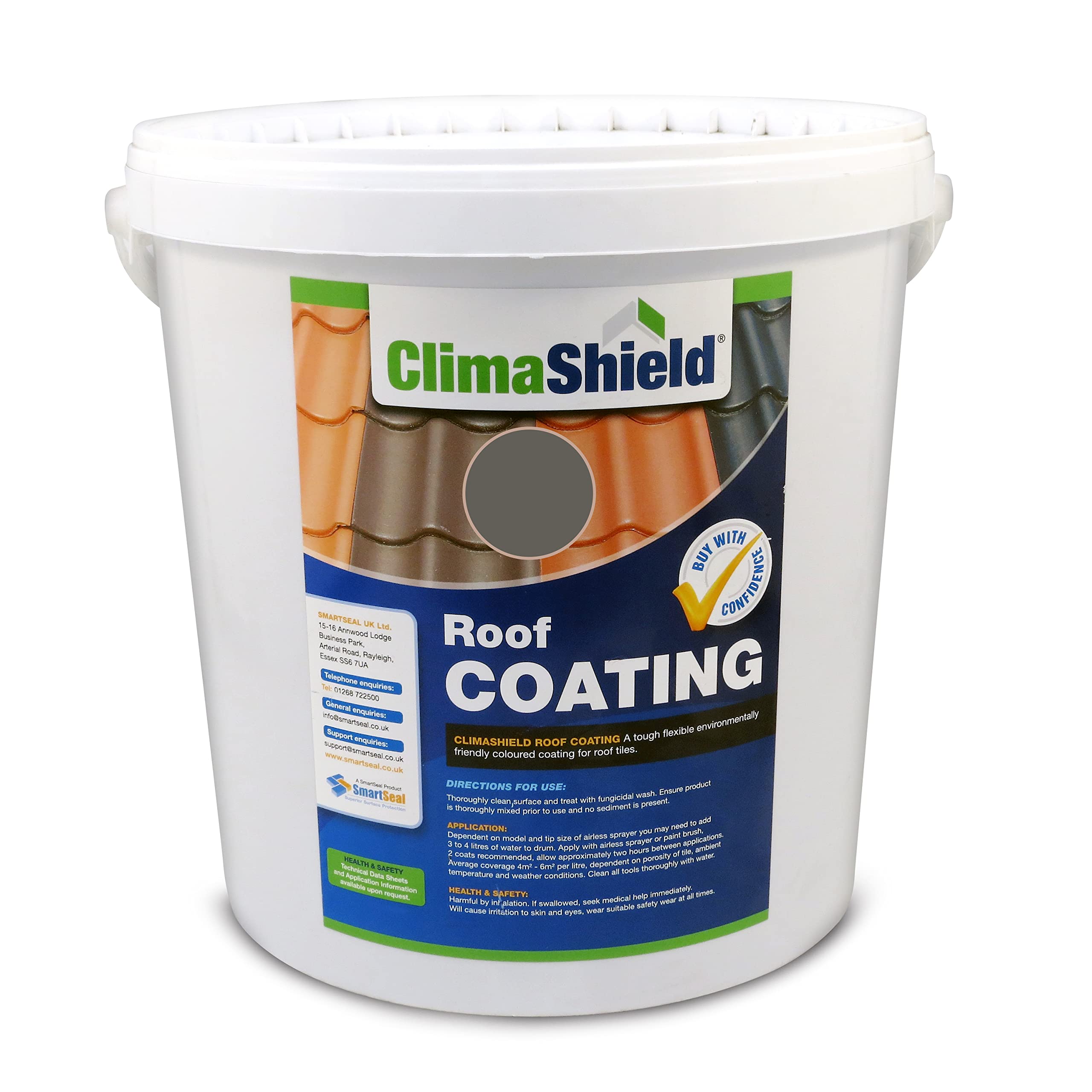Climashield Roof Coating & Tile Paint/Sealer Transforms Concrete Tiles. Easy to Apply, Gives Lasting Protection and Inhibits Organic Growth (20 Litre)