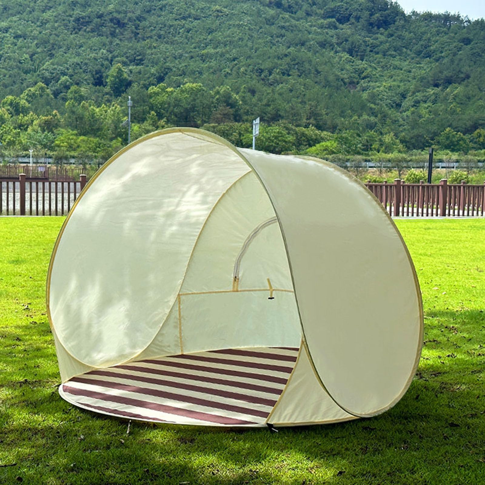 Refugio Solar a Prueba de con Apertura Diseño de Bolsa de Transporte Conveniente Tela Resistente Agua para Ocio Aire Tienda de campaña Familiar con Protecciones