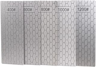 Jewboer 5-Piece Diamond Sharpening Stone Set: 400/600/800/1000/1200 Grit Lapping Plates for Knives, Tools & Crafts