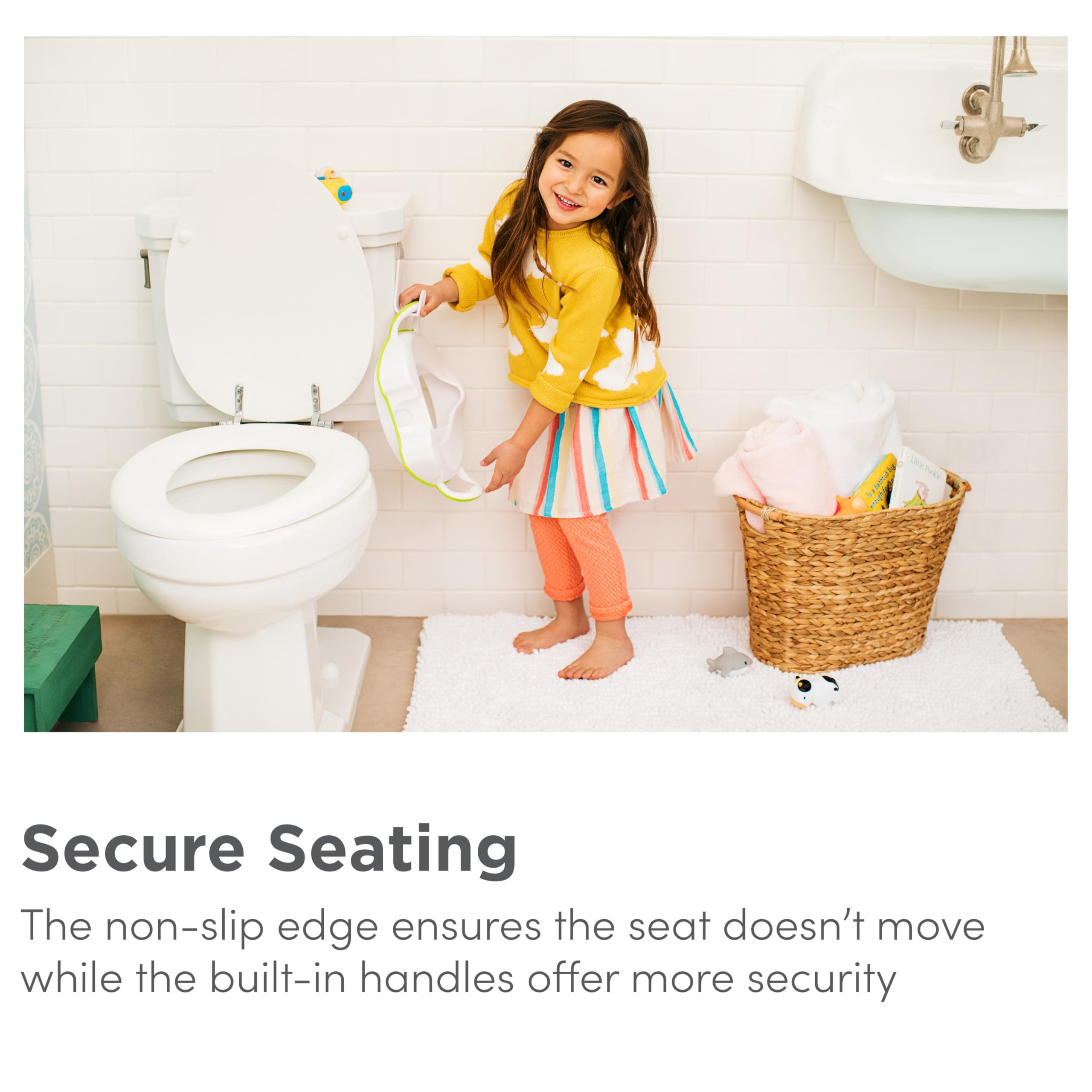 Munchkin Sturdy Potty Seat | Potty Training Toilet Seat with Handles and Legs | Ideal for Toddler and Children | Green - 5