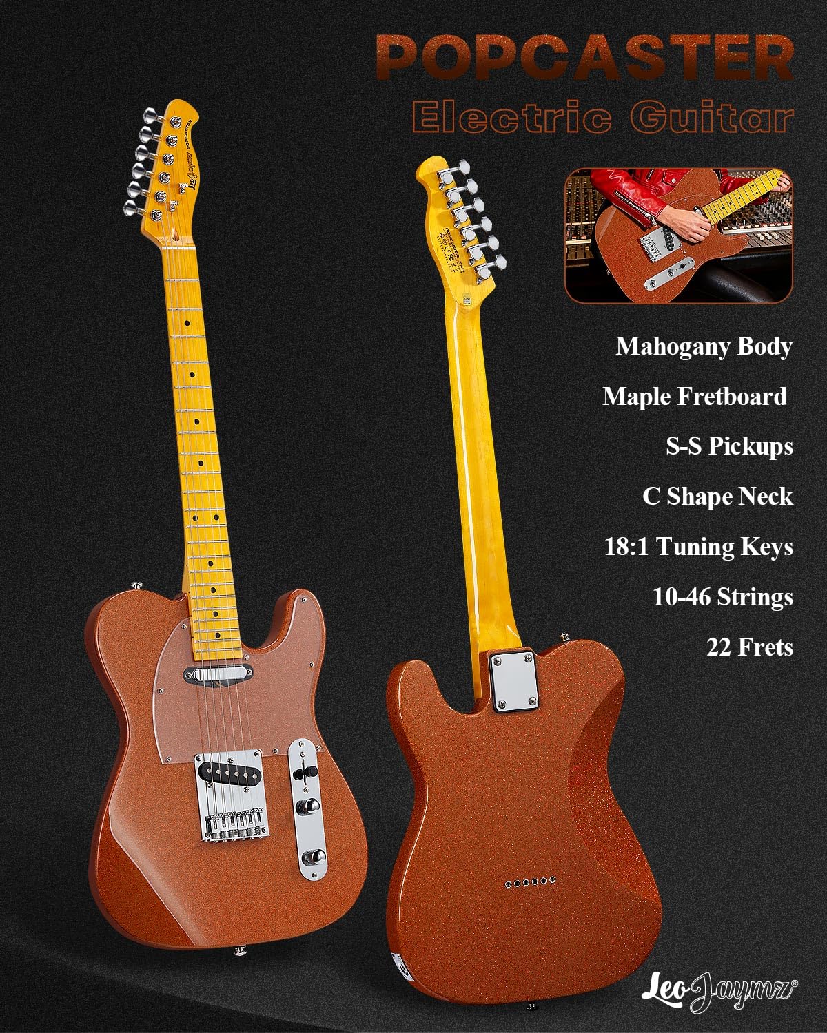 Amazon.com: Leo Jaymz Electric Guitar in Sparkle Color - High