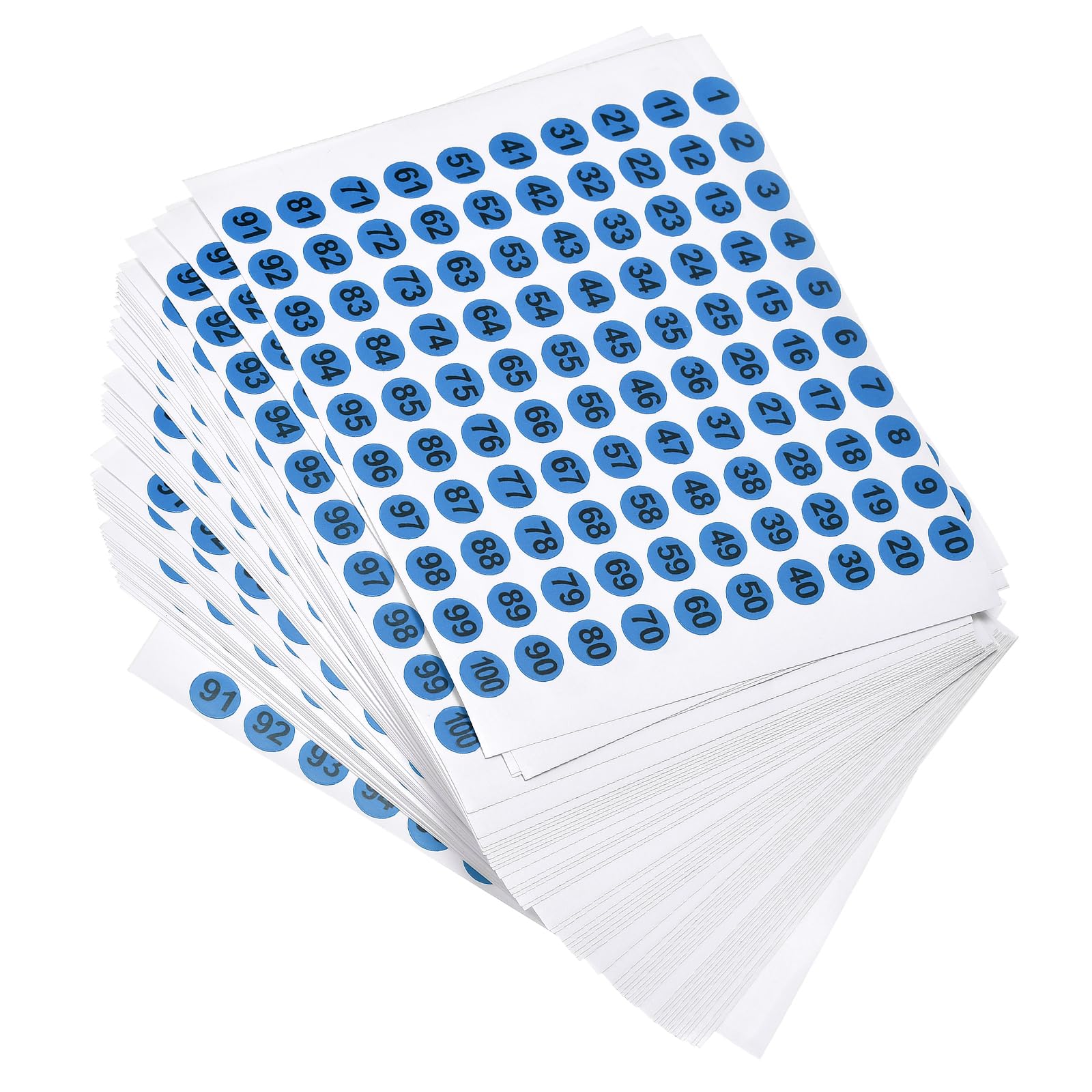 METALLIXITY Etichette Adesive Numerate 1-100, Diametro 50mm, PVC Impermeabile, Bianco E Rosso, Per Archiviazione E Organizzazione