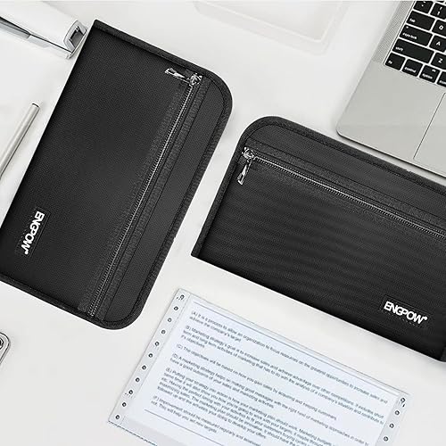 Miniatura 8 de ENGPOW Organizador de cupones de recibos, carpeta de archivos expandible de 13 bolsillos ignífugos, organizador de archivos pequeño de acordeón,