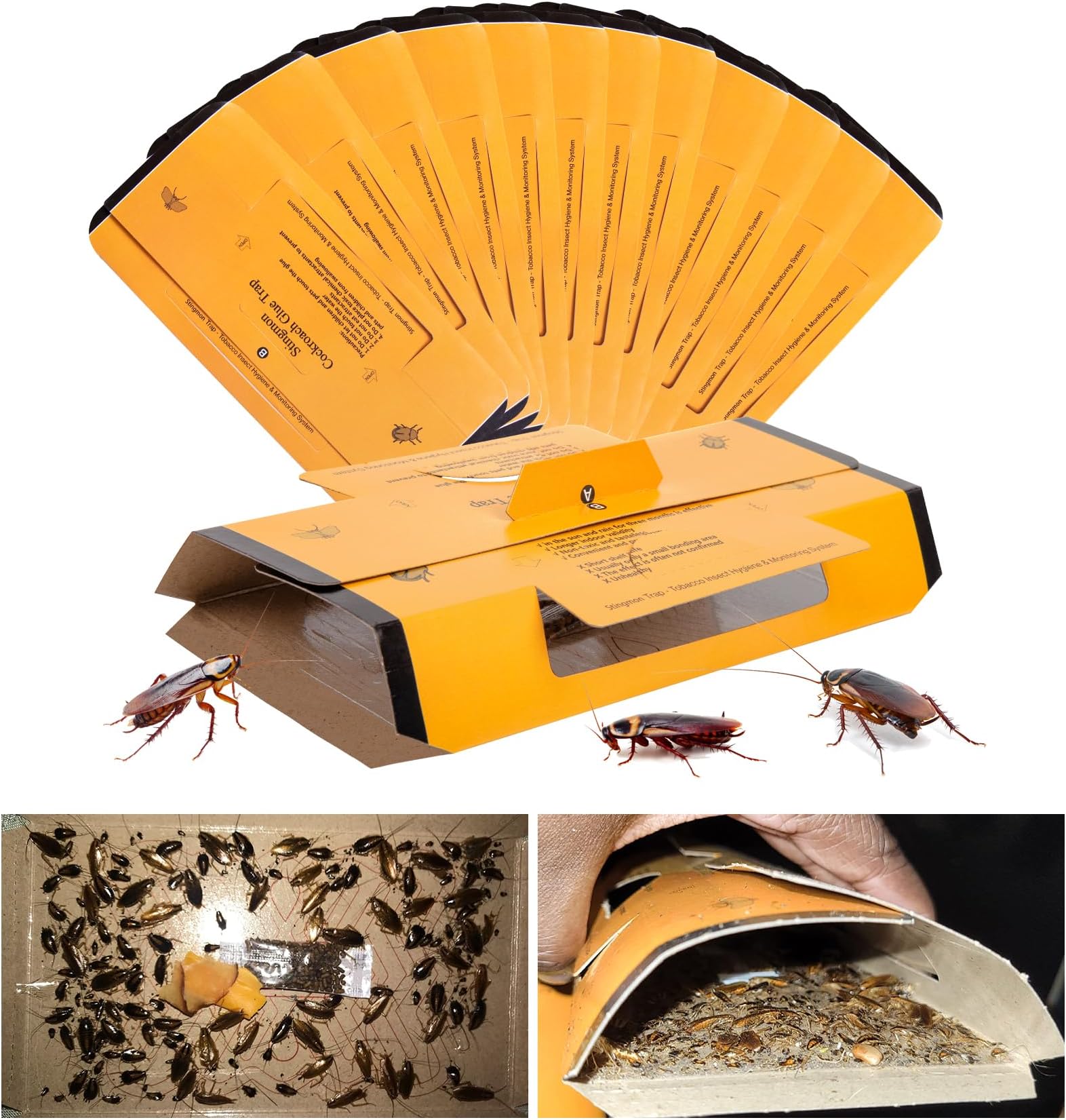 18 Pack Roach Traps Indoor Roach Killer Indoor Infestation, Cockroach Home Cockroach Trap Sticky Traps for Insects Bugs