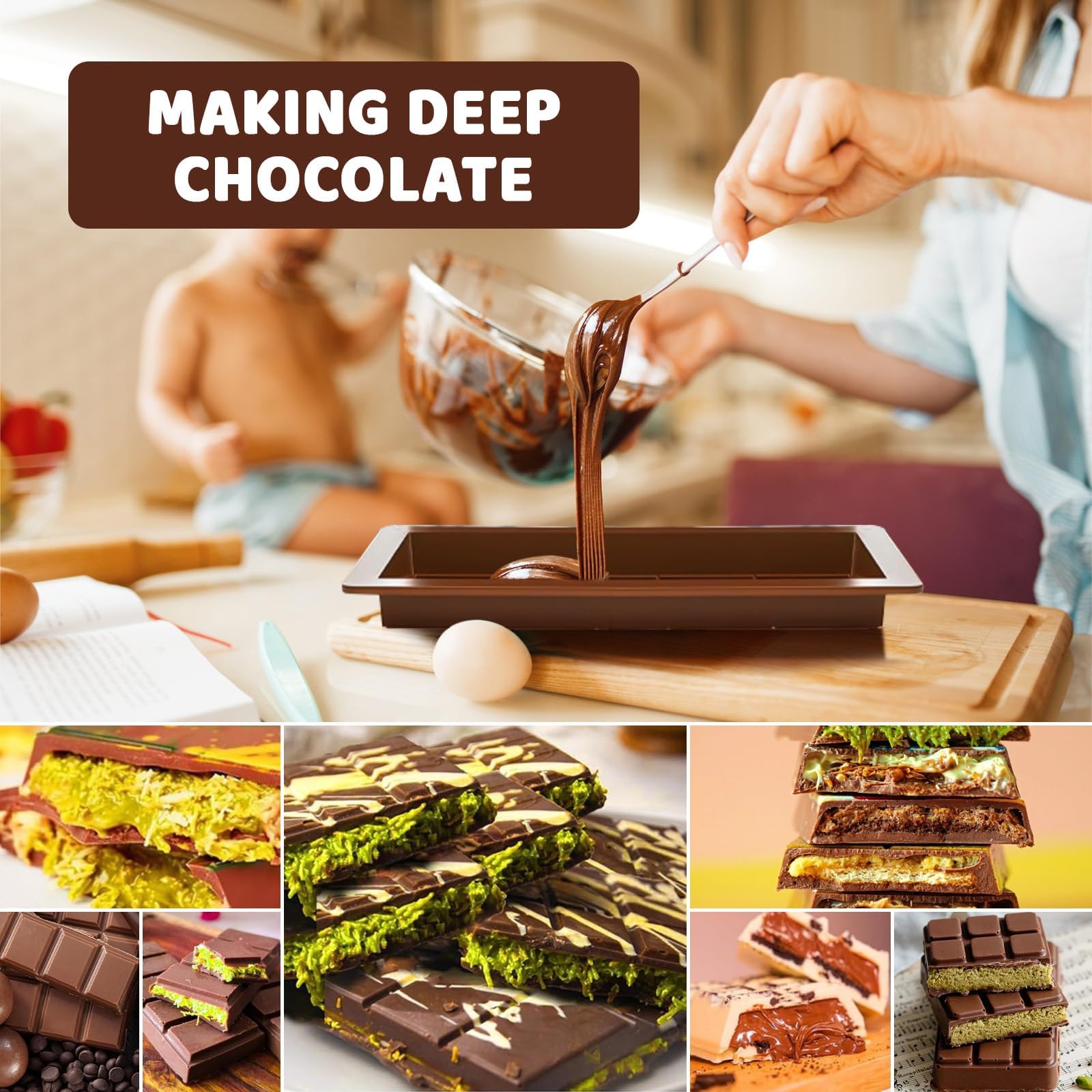 2 Pezzi Stampo Cioccolato,Stampo per Cioccolato in Silicone,Stampi