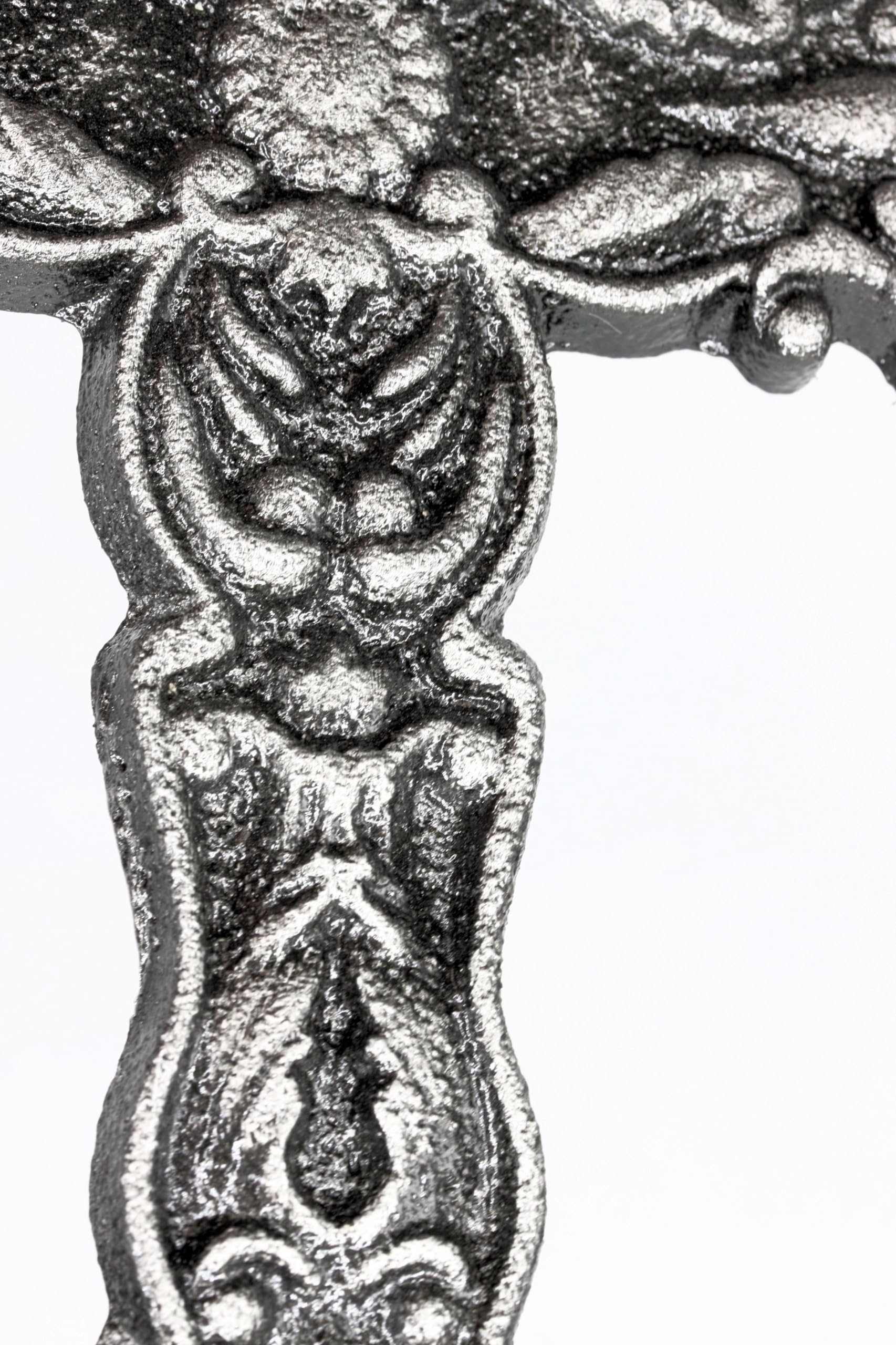 UHRIG cruz de pared de hierro macizo, crucifijo de hierro forjado para colgar, cruz cristiana para la pared, 25cm de altura. (negro antiguo/plata)