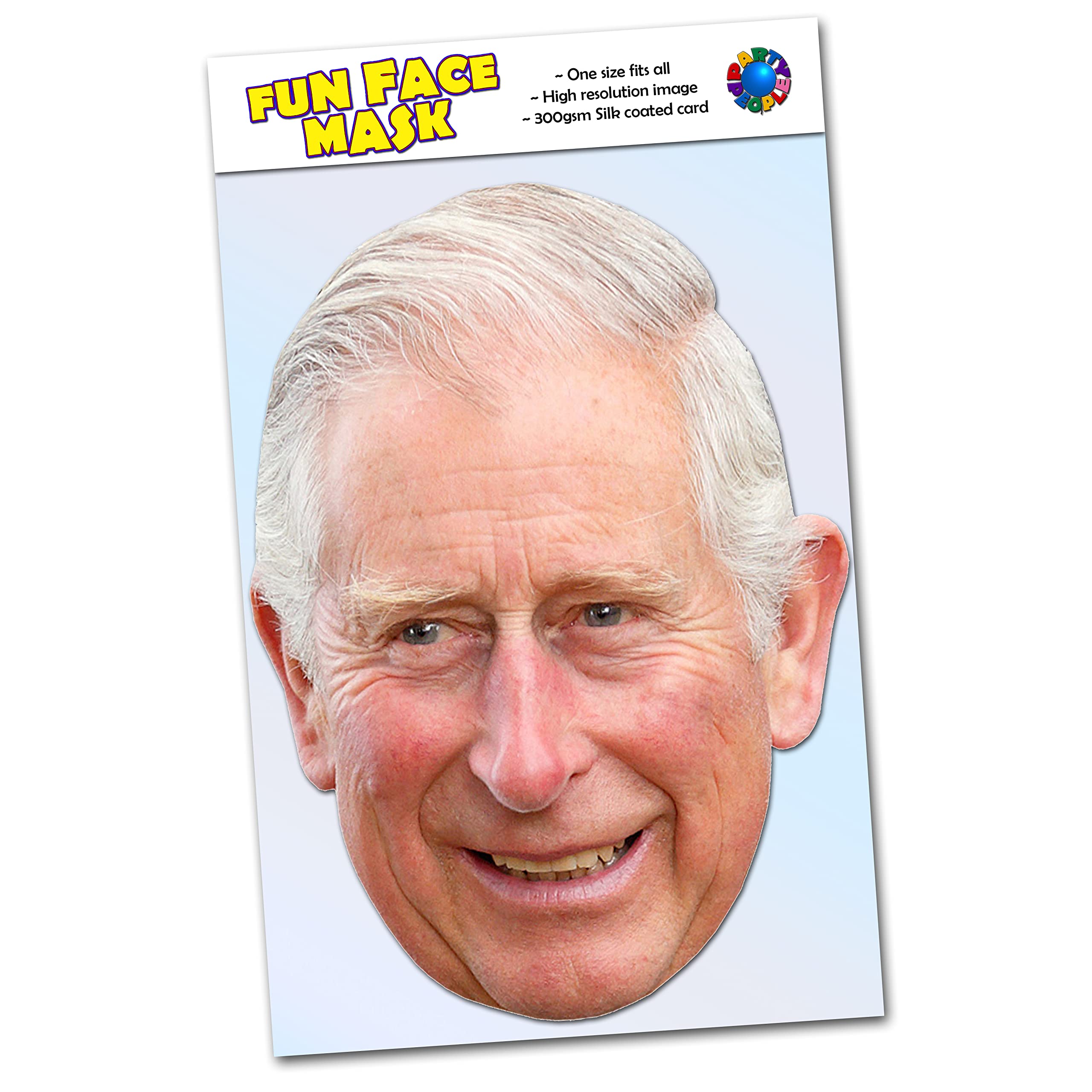 Party People 1 x King Charles III - Celebrity Face Mask - Ready To Wear - King C