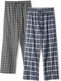 Men's Comfy Jersey Soft Cotton Knit Pajama Long John Lounge Sleep Pants 2 Pack