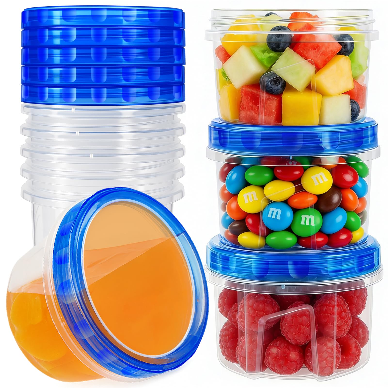 Photo 1 of 10 Pack 17oz Reusable Freezer Storage Containers with Twist Top Lids Airtight, Clear Plastic Food Storage Meal Prep Containers for Leftover Lunch Fruit Salad Snack, Small Soup Container Microwave Safe