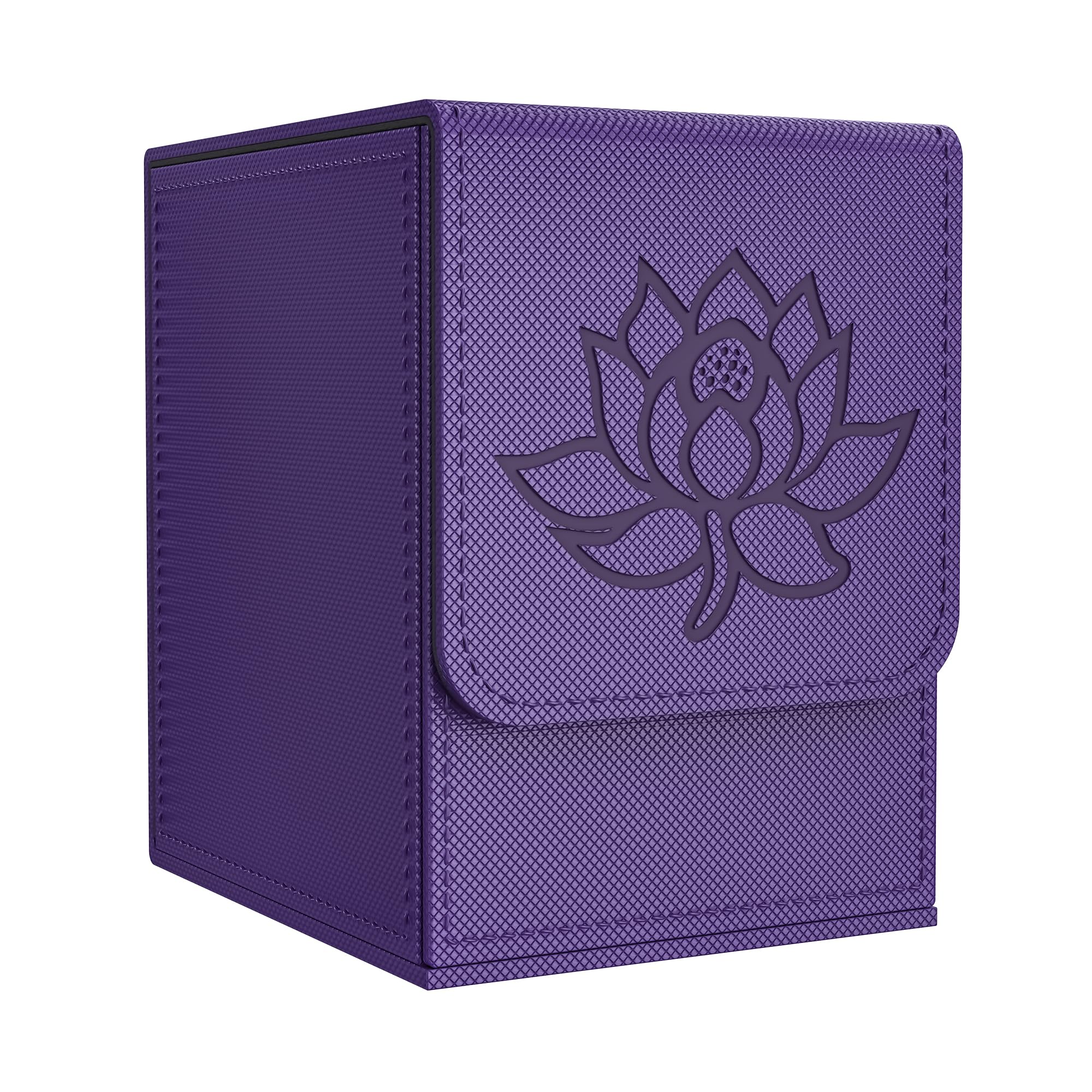 Zettokete Magnetic Card Deck Box with 2 Dividers, Holds 100+ Double Sleeved Cards, PU Leather Deck Case Fits for MTG Commander Decks and Magic Cards,