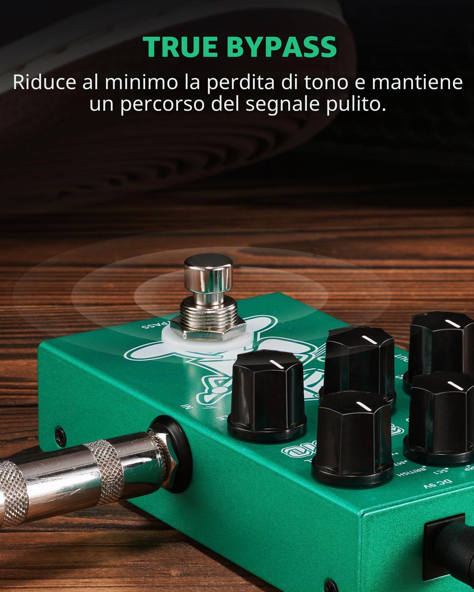 Pedale Distorsione Overdrive LEKATO Da Boost a Dist, Pedale effetto overdrive per chitarra con equalizzatore a 3 bande per chitarra elettrica