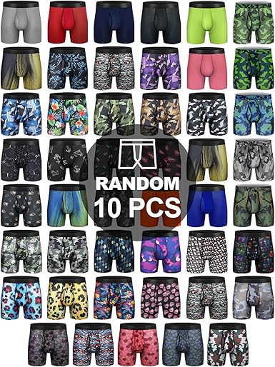 longfor Mens Boxer Briefs Mesh Knit Fast Dry Performance Sport Boxer Briefs No Ride-up 6’’Athletic Underwear with Fly for Men