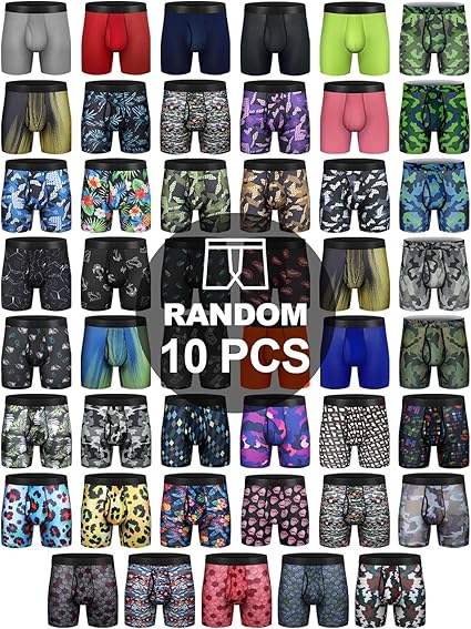 longfor Mens Boxer Briefs Mesh Knit Fast Dry Performance Sport Boxer Briefs No Ride-up 6’’Athletic Underwear with Fly for Men