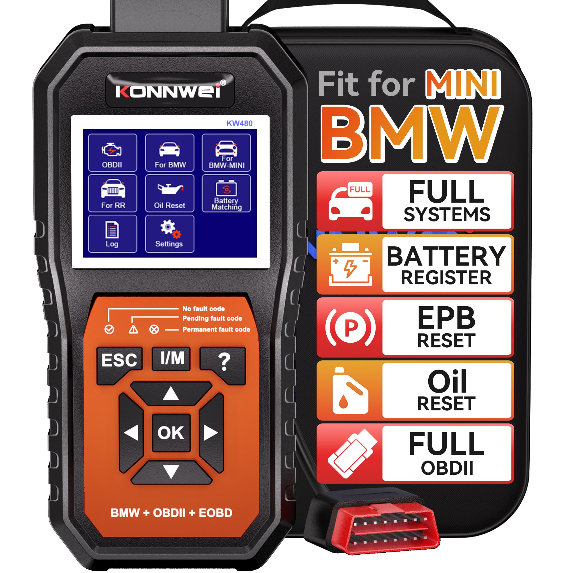 Amazon.co.jp: KONNWEI OBD2 スキャナー BMW/Mini用 フルシステム