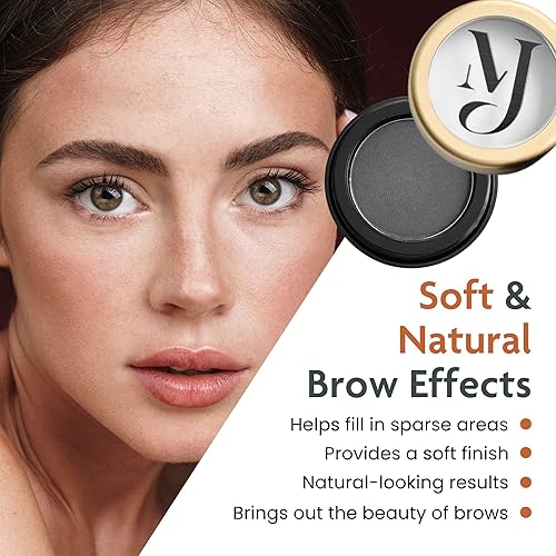 Miniatura 4 de Polvo de cejas en 9 DIFERENTES COLORE, Vegano y libre de crueldad, COLORACIÓN DE CEJAS SALUDABLE., Negro suave
