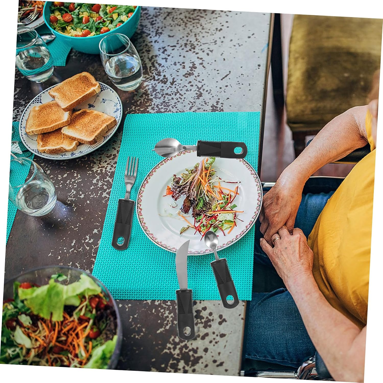 Aids for Handed Adaptive Equipment Silverware Organizer Utensils for Elderly Lightweight