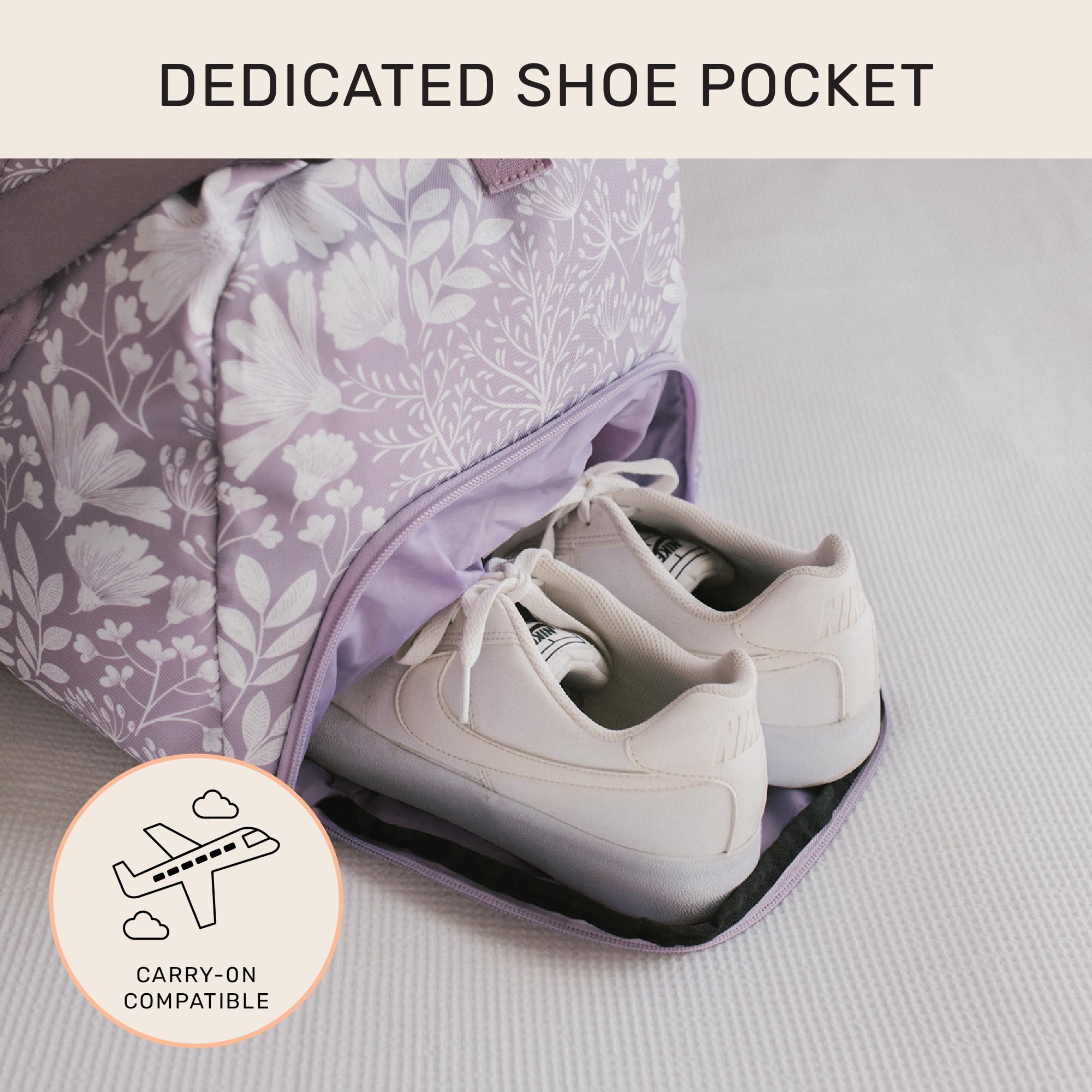 Jadyn Borsone da donna grande da 55,9 cm con tasca per scarpe, borsa da viaggio