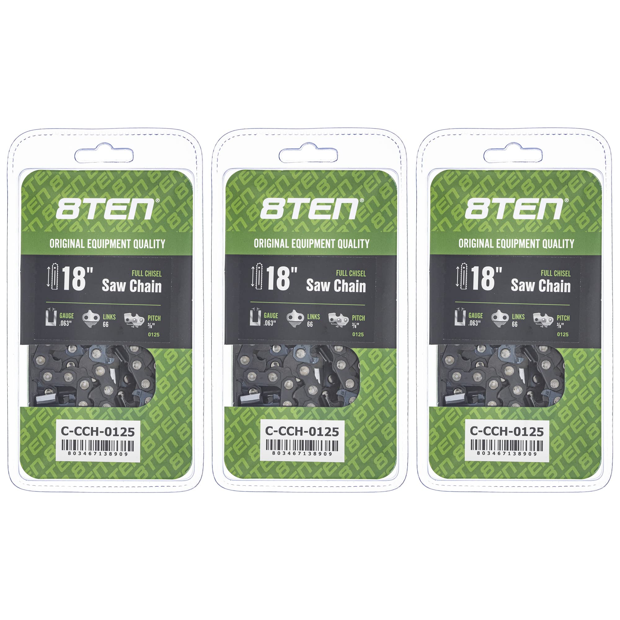 Amazon.com: 8TEN Full Chisel Chainsaw Chain 18