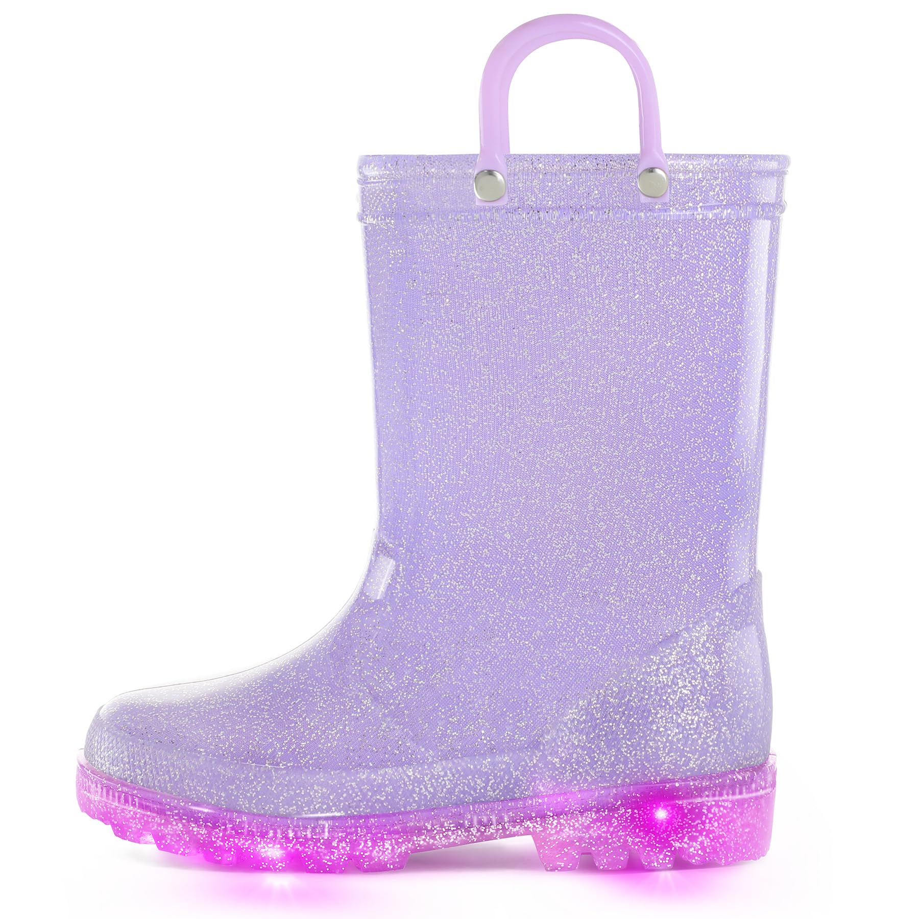 KomForme K Light Up Kids Rain Boots Glitter Girl Boots