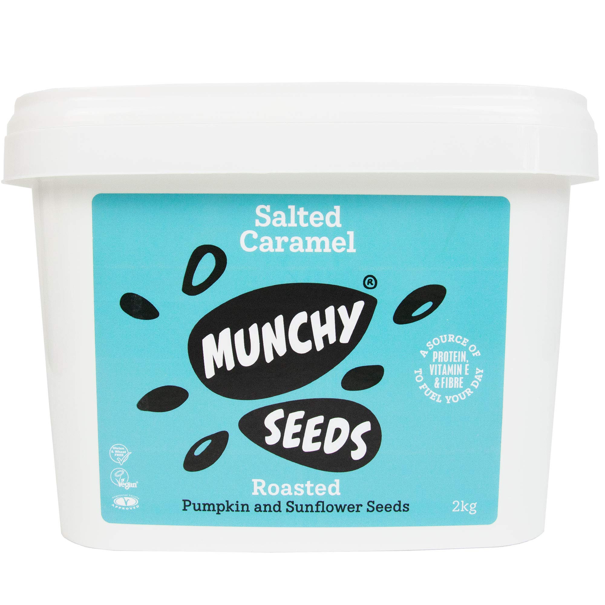 MUNCHY SEEDS Salted Caramel, Sunflower, Pumpkin, Protein Snack, Plant-Based Fibre & Vitamin E, Sweet & Delicious To Eat, Vegan Snacks for Kids & Adults, Add to Cereal or Salads - 2kg Bumper Tub