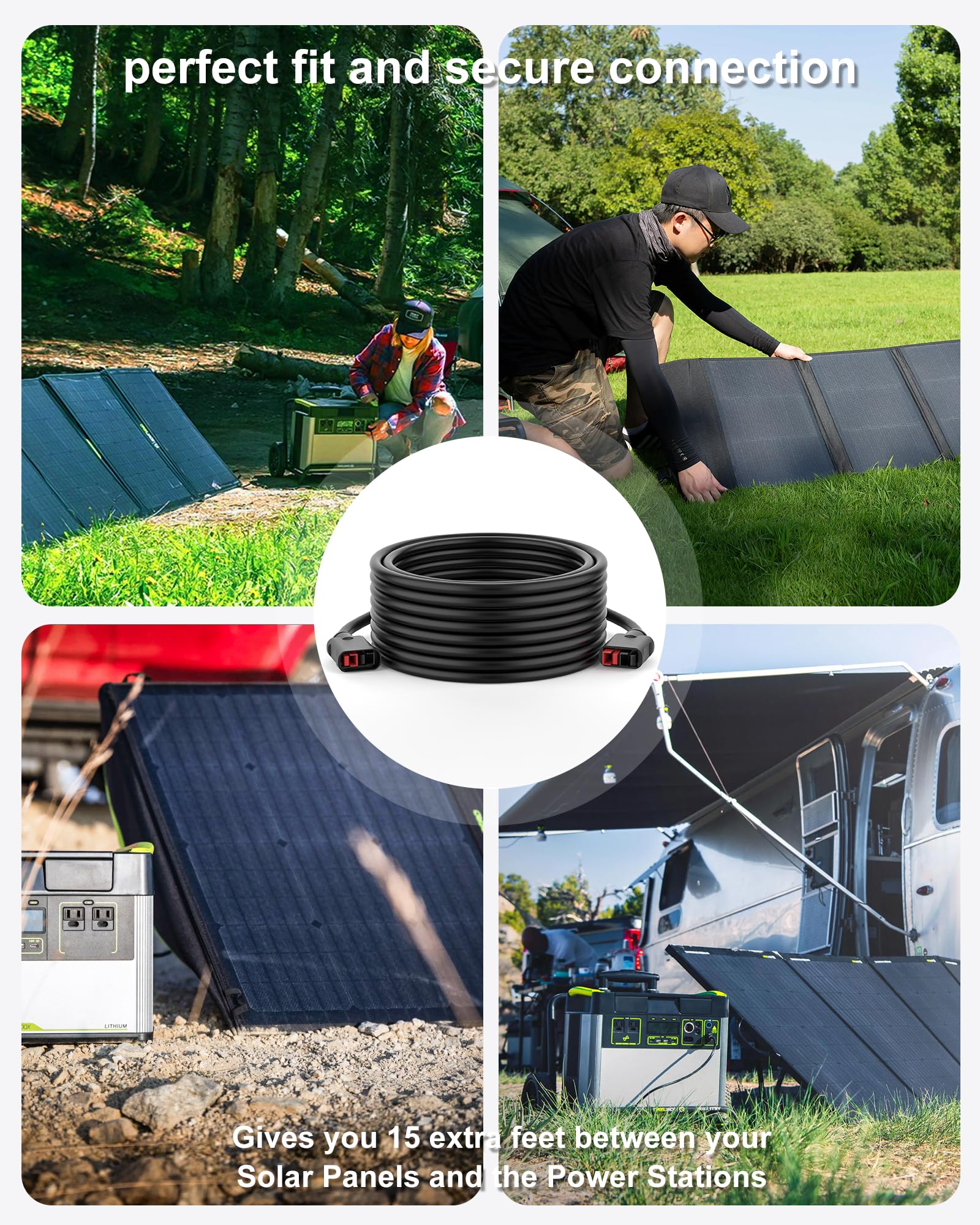 VHBW Cable de extensión de puerto de alta potencia Goal Zero de 30 pies compatible con conecta más de 200 paneles solares a Yeti 1000+