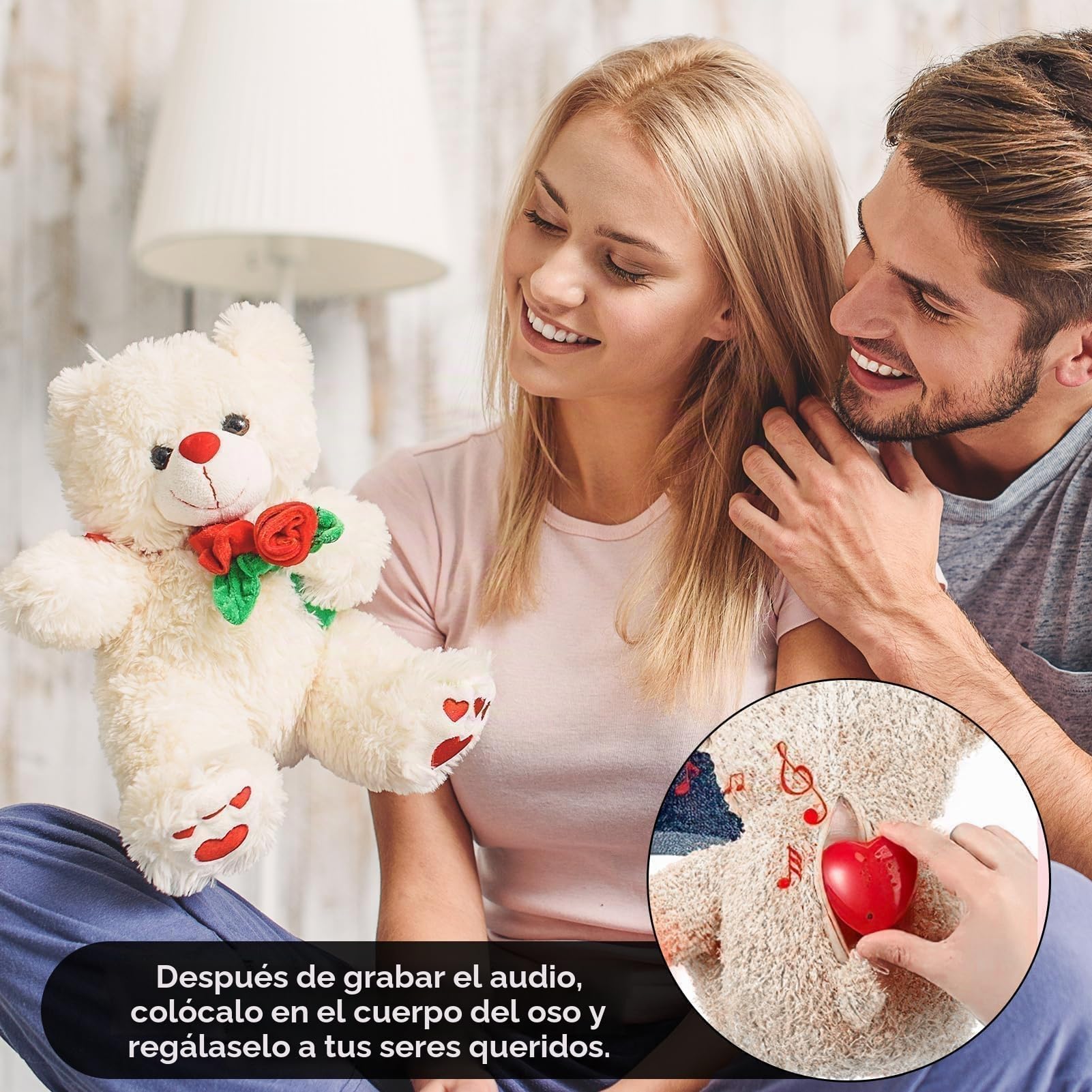 Grabadora de Voz en Forma de Corazón 30 Segundos,Caja de Voz para Animales de Peluche, Grabadora de Voz Personalizada para Juguetes y Regalos Emotivos,Mini grabadora de Voz,Regalo DIY