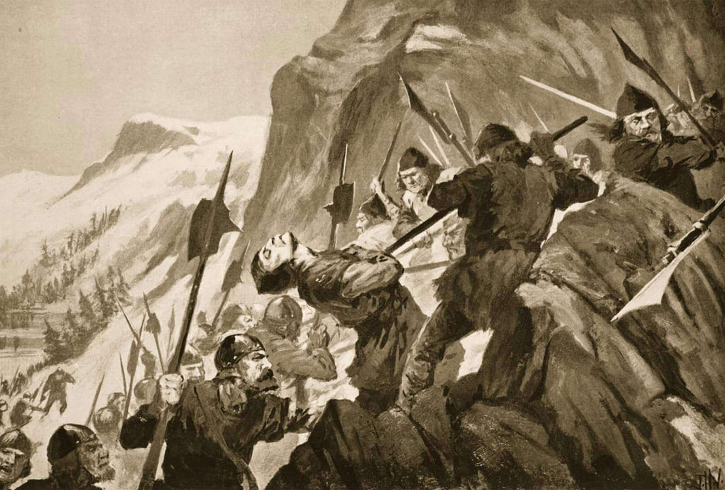 SERENDIPITP Vintage Picture Print on Canvas Wall Art Poster the Battle of Morgarten by John Harris Valda Artwork Print Poster for Wall Decor 60x90cm